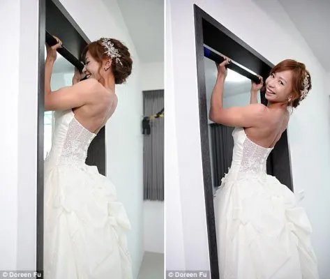 新娘婚礼引体向上 世界上最强壮新娘