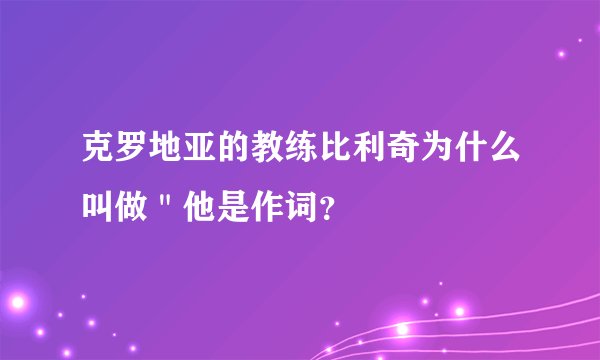 克罗地亚的教练比利奇为什么叫做＂他是作词？