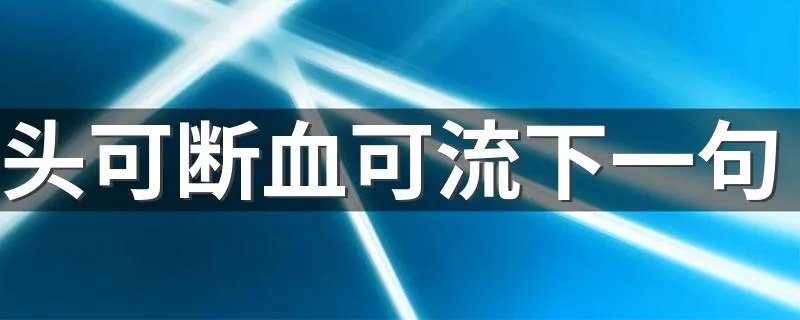 头可断血可流下一句 是什么？