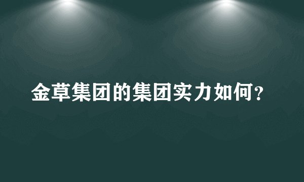 金草集团的集团实力如何？