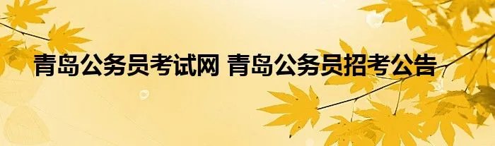 青岛公务员考试网 青岛公务员招考公告
