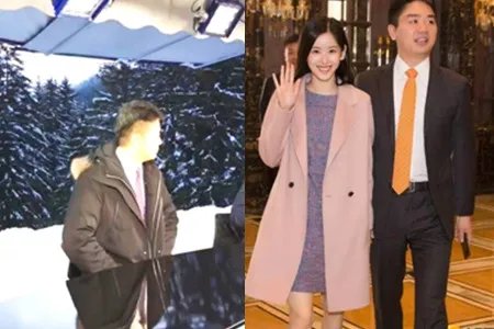 章泽天刘强东合影  在雪中高调秀恩爱