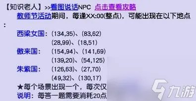 梦幻西游教师节活动看图说话答案