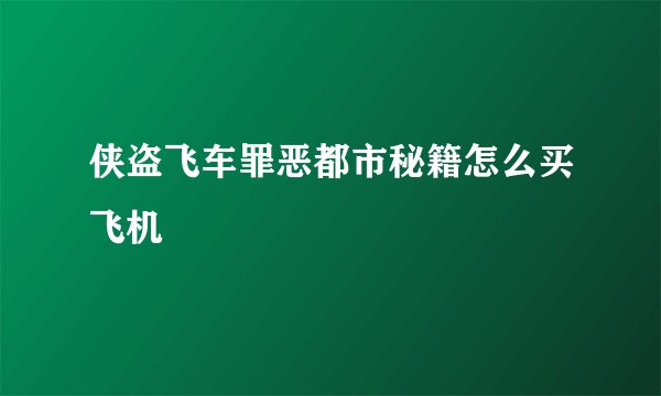 侠盗飞车罪恶都市秘籍怎么买飞机