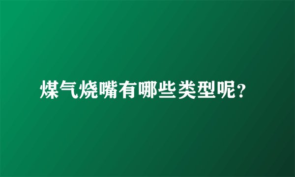 煤气烧嘴有哪些类型呢？
