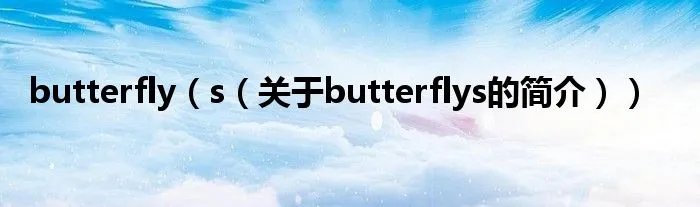 butterfly（s（关于butterflys的简介））