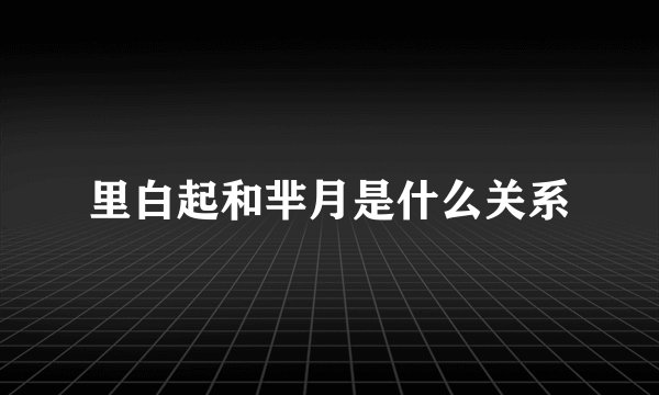 里白起和芈月是什么关系