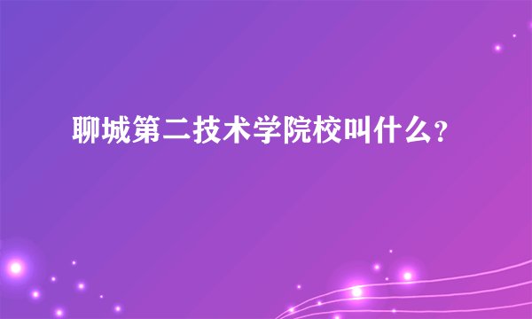 聊城第二技术学院校叫什么？