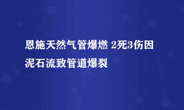 恩施天然气管爆燃 2死3伤因泥石流致管道爆裂