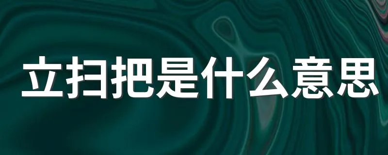 立扫把是什么意思 立扫把是什么梗