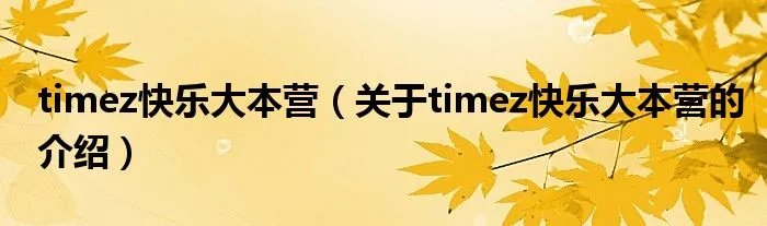 timez快乐大本营（关于timez快乐大本营的介绍）
