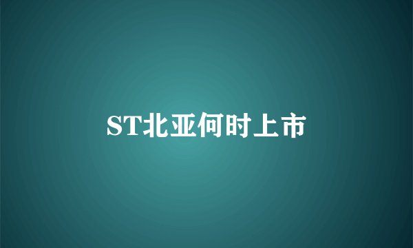 ST北亚何时上市