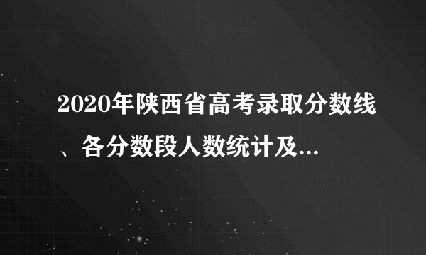 2020年陕西省高考录取分数线、各分数段人数统计及各批次上线人数