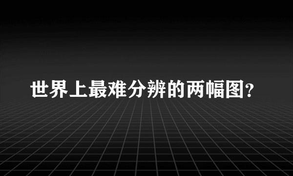 世界上最难分辨的两幅图？