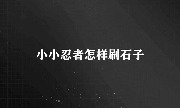 小小忍者怎样刷石子