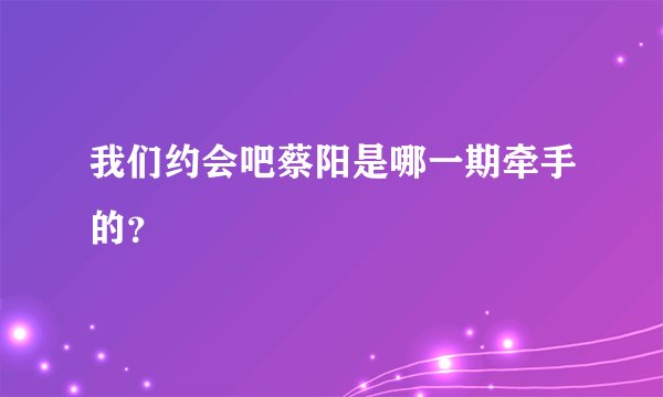 我们约会吧蔡阳是哪一期牵手的？