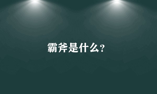霸斧是什么？