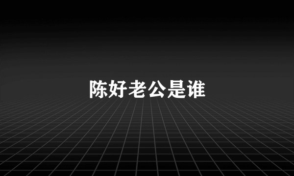 陈好老公是谁