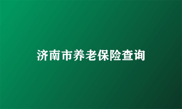 济南市养老保险查询
