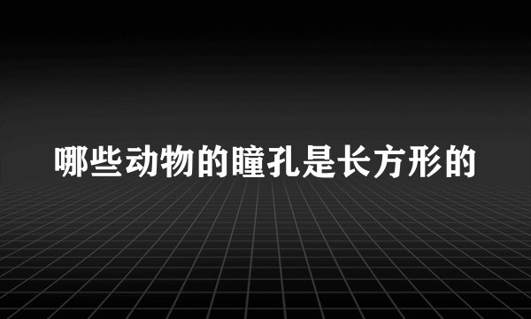 哪些动物的瞳孔是长方形的