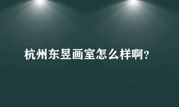 杭州东昱画室怎么样啊？