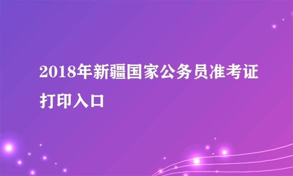 2018年新疆国家公务员准考证打印入口