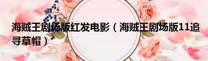 海贼王剧场版红发电影（海贼王剧场版11追寻草帽）