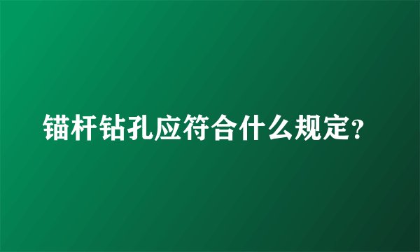 锚杆钻孔应符合什么规定？