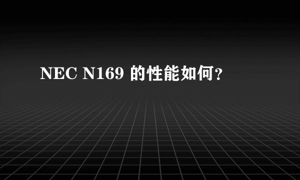 NEC N169 的性能如何？