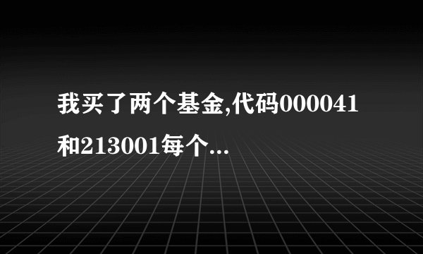 我买了两个基金,代码000041和213001每个买了300元,已经半个月了一直是小赔没赚过.是怎么回事?