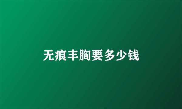 无痕丰胸要多少钱