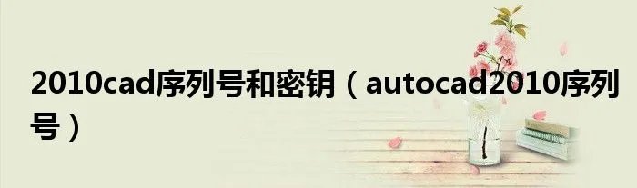 2010cad序列号和密钥（autocad2010序列号）