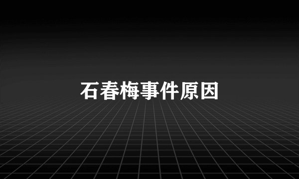 石春梅事件原因