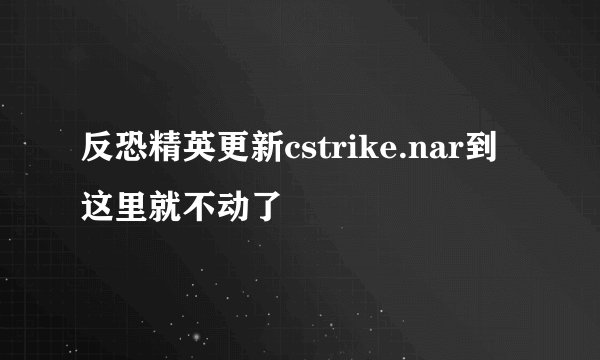 反恐精英更新cstrike.nar到这里就不动了