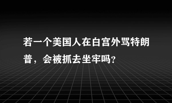 若一个美国人在白宫外骂特朗普，会被抓去坐牢吗？