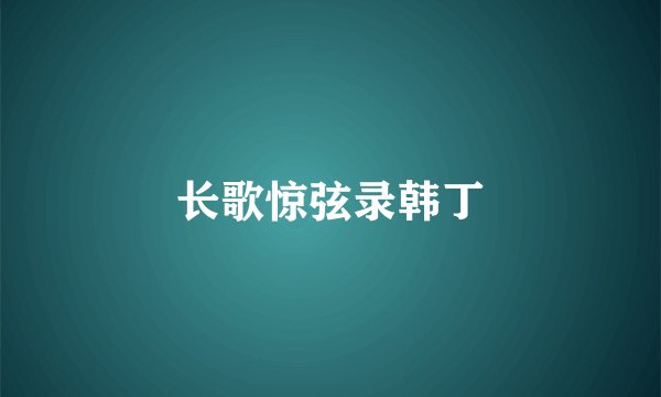 长歌惊弦录韩丁