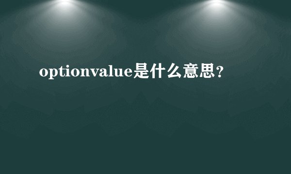 optionvalue是什么意思？