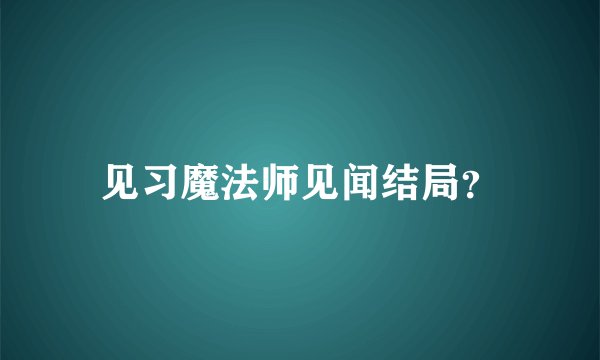 见习魔法师见闻结局？