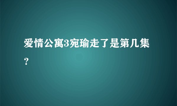 爱情公寓3宛瑜走了是第几集？