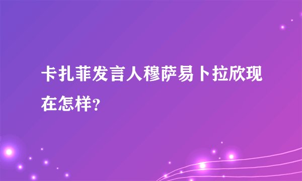 卡扎菲发言人穆萨易卜拉欣现在怎样？