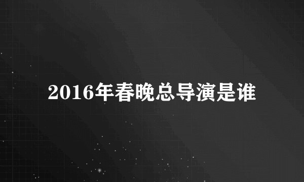 2016年春晚总导演是谁