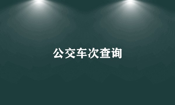 公交车次查询
