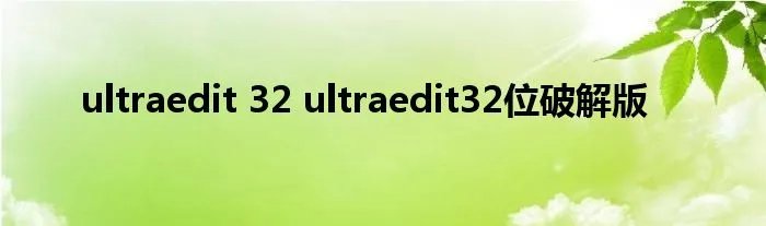 ultraedit 32 ultraedit32位破解版