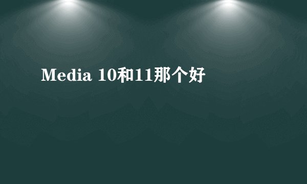 Media 10和11那个好
