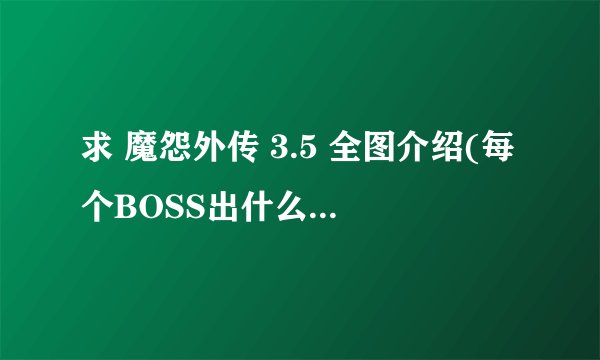 求 魔怨外传 3.5 全图介绍(每个BOSS出什么 用处)