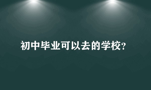 初中毕业可以去的学校？