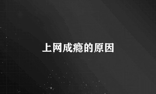 上网成瘾的原因