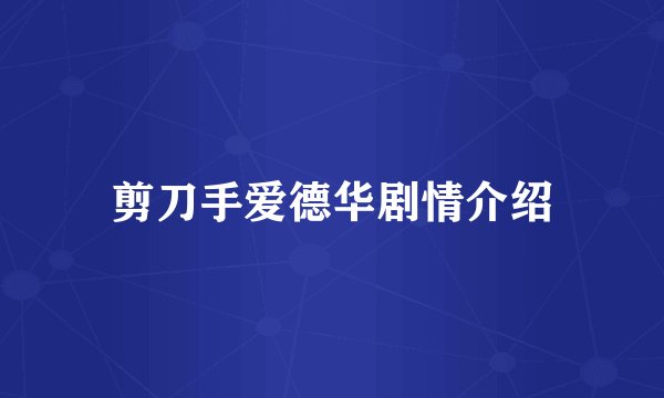 剪刀手爱德华剧情介绍