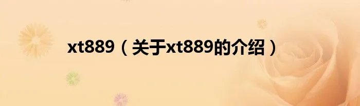 xt889（关于xt889的介绍）