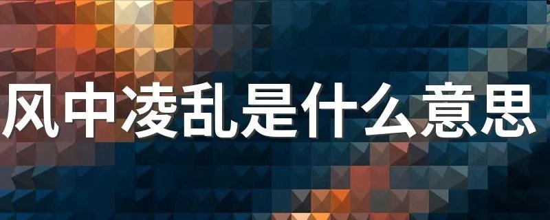 风中凌乱是什么意思 词语风中凌乱是什么意思